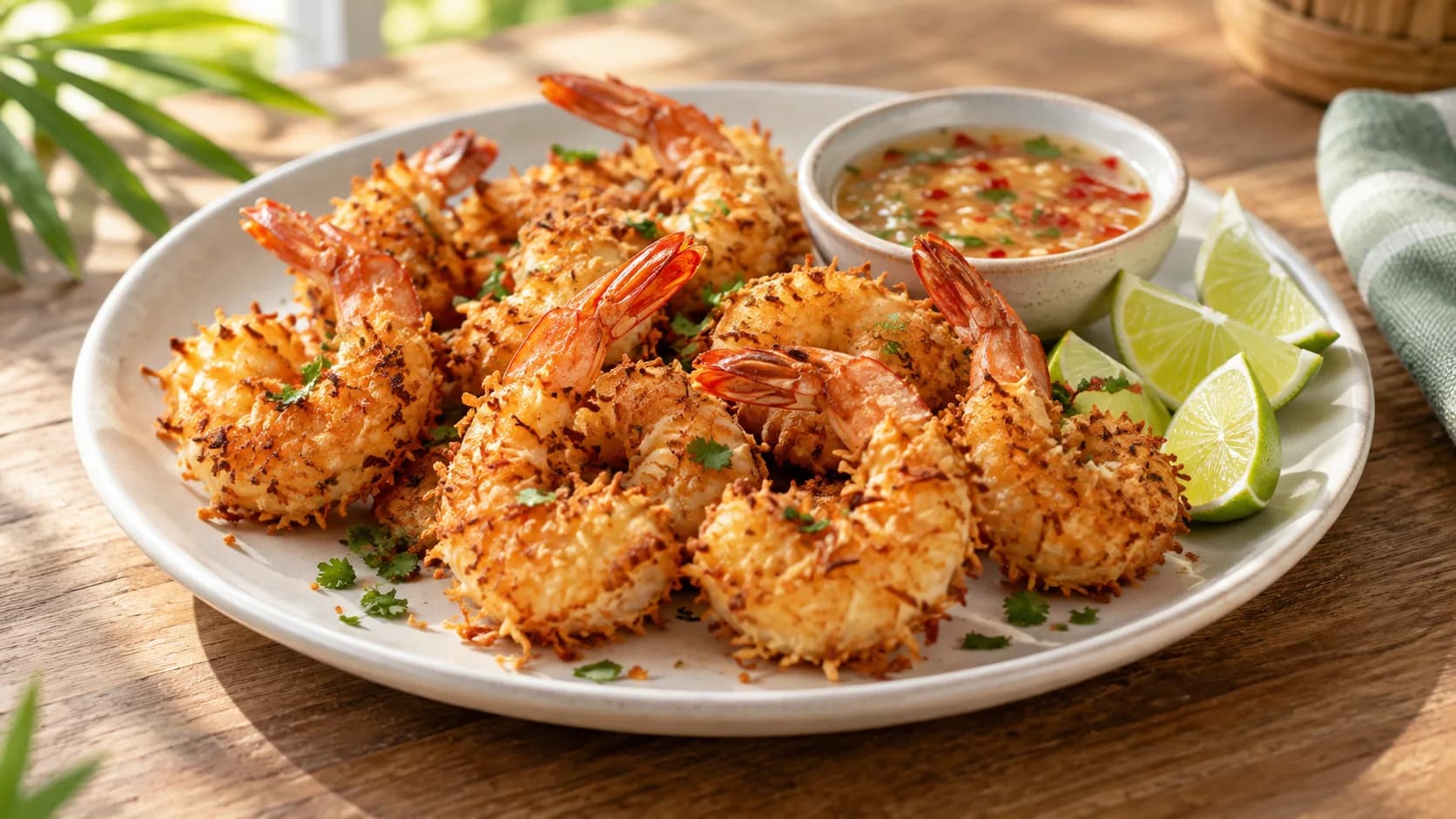 Crispy Coconut Shrimp finished dish