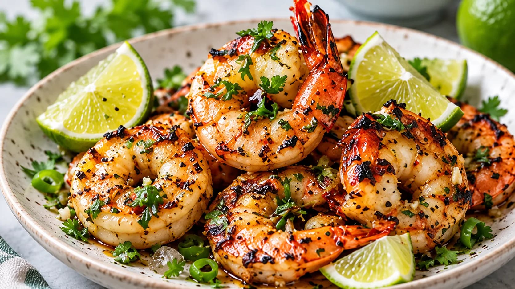 Grilled Garlic-Lime Shrimp finished dish